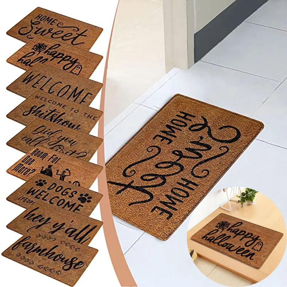 

Funny Black Font Brown Doormat Entrance Outdoor Floor Rug Floor Mat Shoes Scraper Bathroom Non Slip