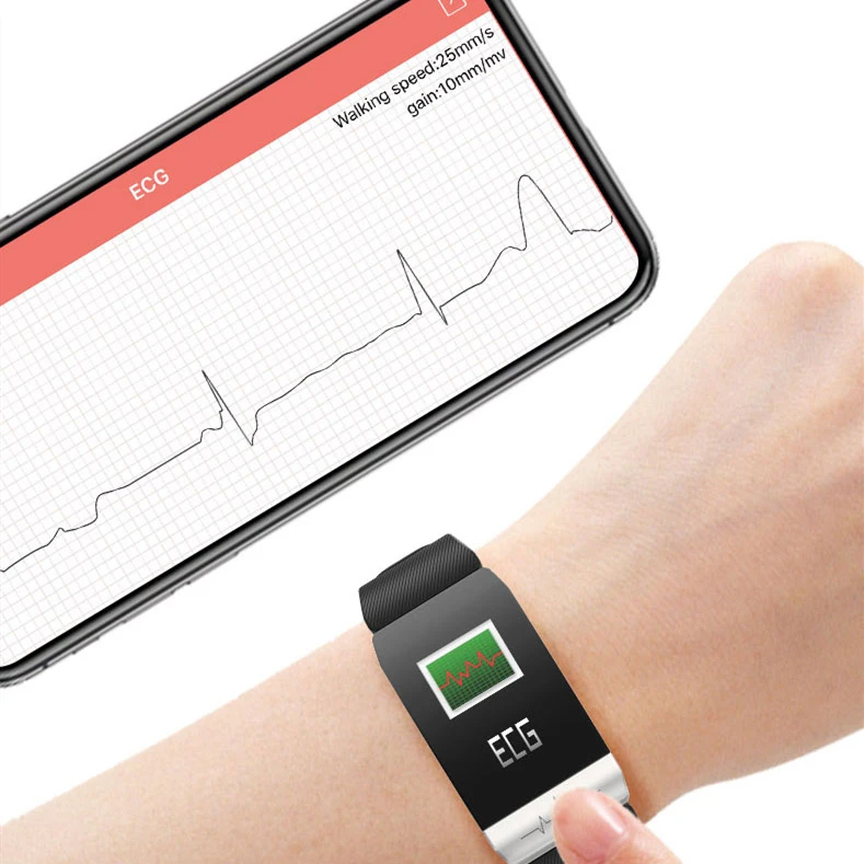 Смарт-часы электрокардиограмма пульсометр Монитор артериального давления