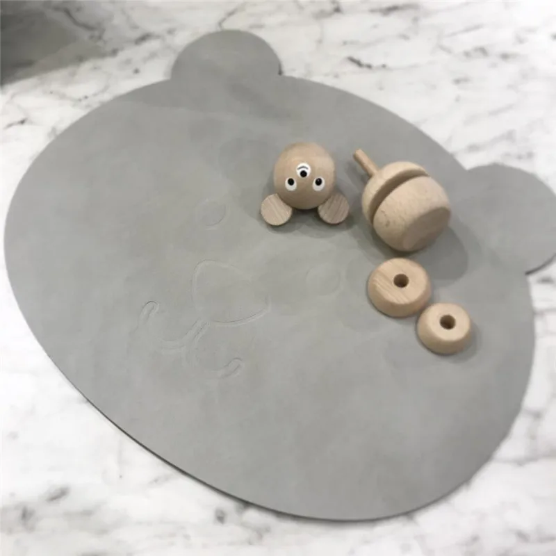 Двухсторонний коврик из искусственной кожи обеденный стол милый медвежонок