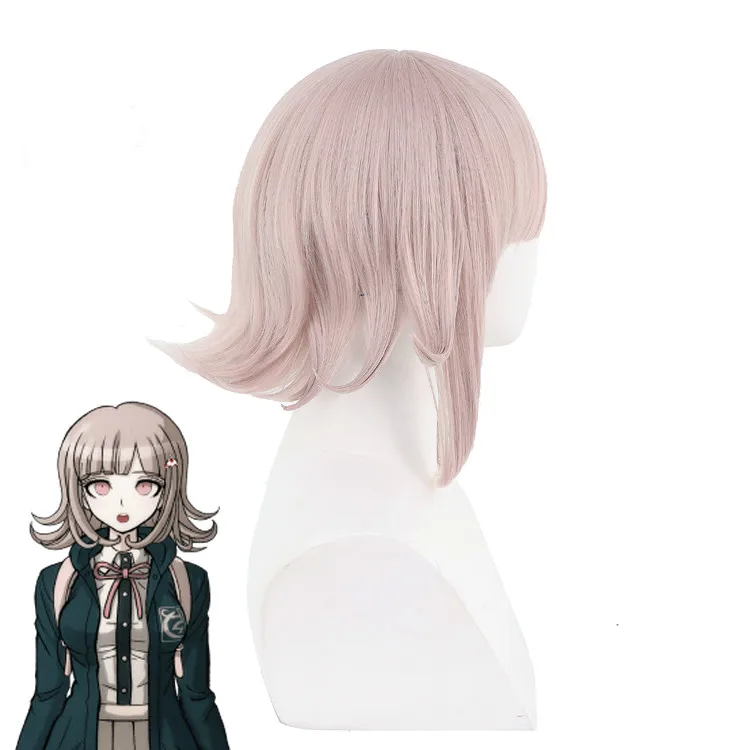 Парик для косплея 30 см из данганронпа (Fujisaki Chihiro chiaki nanami) термостойкий взрослых и
