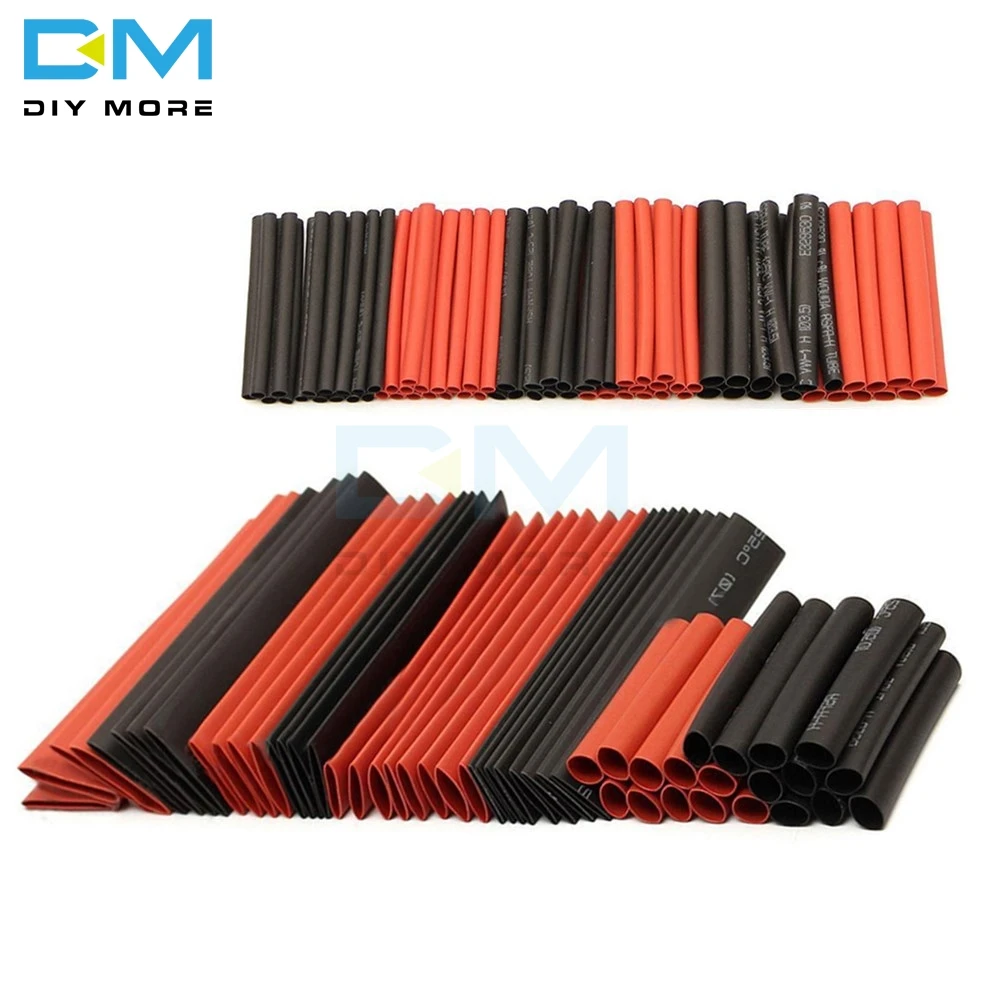 127 шт Красный Черный Полиолефиновый термоусадочный трубопровод кабель трубчатый