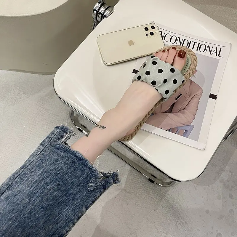 

Shoes For Girls Ladies' Slippers Slipers Women Butterfly-Knot Luxury Slides Low Cute 2021 Flat Designer Cotton Fabric Butterfly-