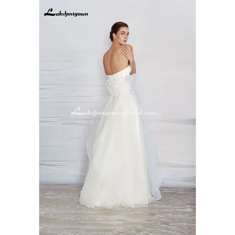 Женское свадебное платье с открытой спиной белое ТРАПЕЦИЕВИДНОЕ ПЛАТЬЕ большого