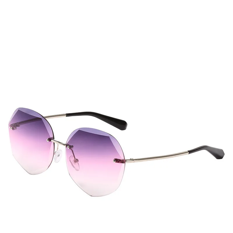 

2021 New Sunglasses Female Polygonal Crystal Sunglasses Trimming Round Face Slimming Star Sunglasses 776