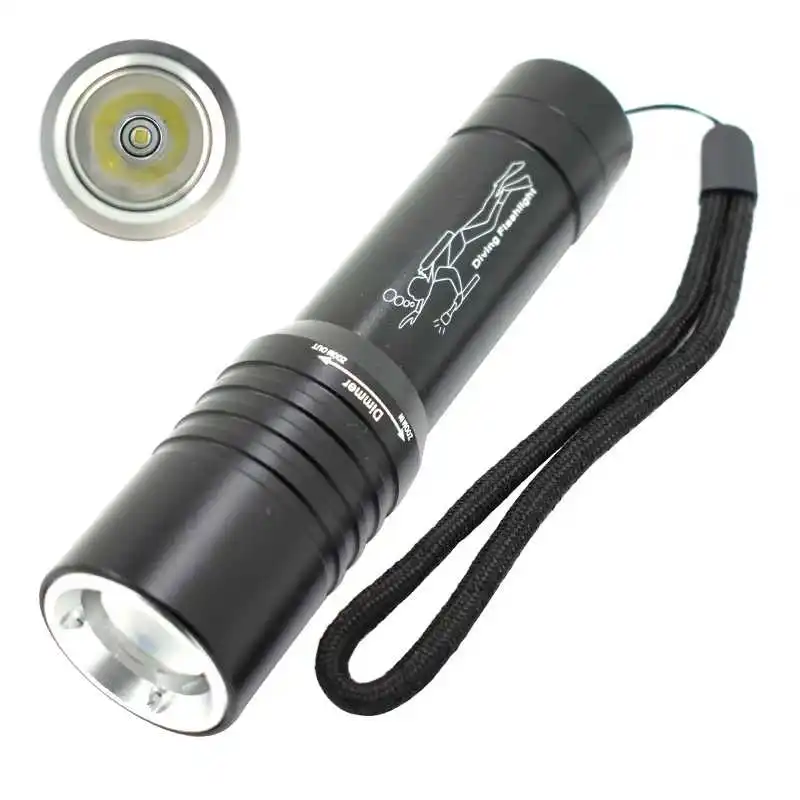 

Ultra Bright Scuba Torch Lamp XML-T6 Diving LED Flashlight Underwater Waterproof 50m Zoomable 18650 Dive Lantern for Hunting