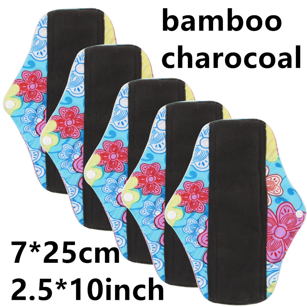 

1PCS Washable Sanitary Pads Bamboo Cloth Pads Reusable Serviette Hygienique Women Menstrual Pads 7CM*25CM