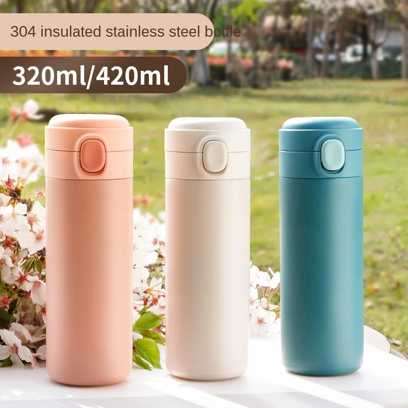 

Bounce Cap 304 Stainless Steel Thermos Cup Small Fresh Pea Cup Student Water Cup Water Bottle water bottle