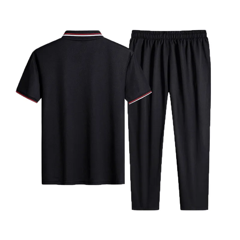 

Summer men's casual suit men's Polo shirt short sleeve + casual trousers two-piece fashion dad men's clothing