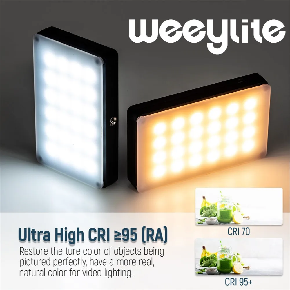 Weeylite RB08 2500K ~ 8500K светодиодный видео светильник мини селфи Портативный телефон