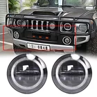 Для 2003-2009 Hummer H2 Круглый с DRL Белый гало кольцо Противотуманные фары установка автомобильные аксессуары