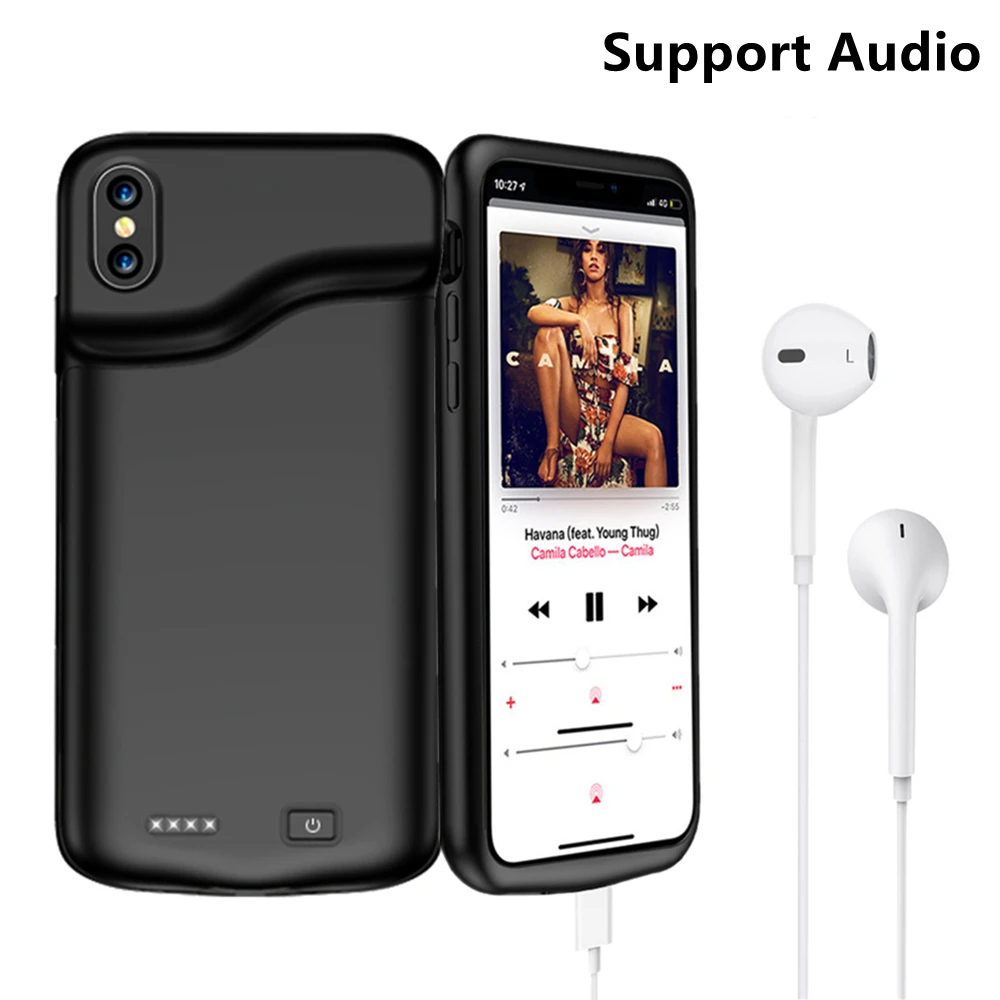 Чехлы с зарядным устройством NTSPACE для iPhone XS Max чехол аккумулятором 6000 мАч внешним