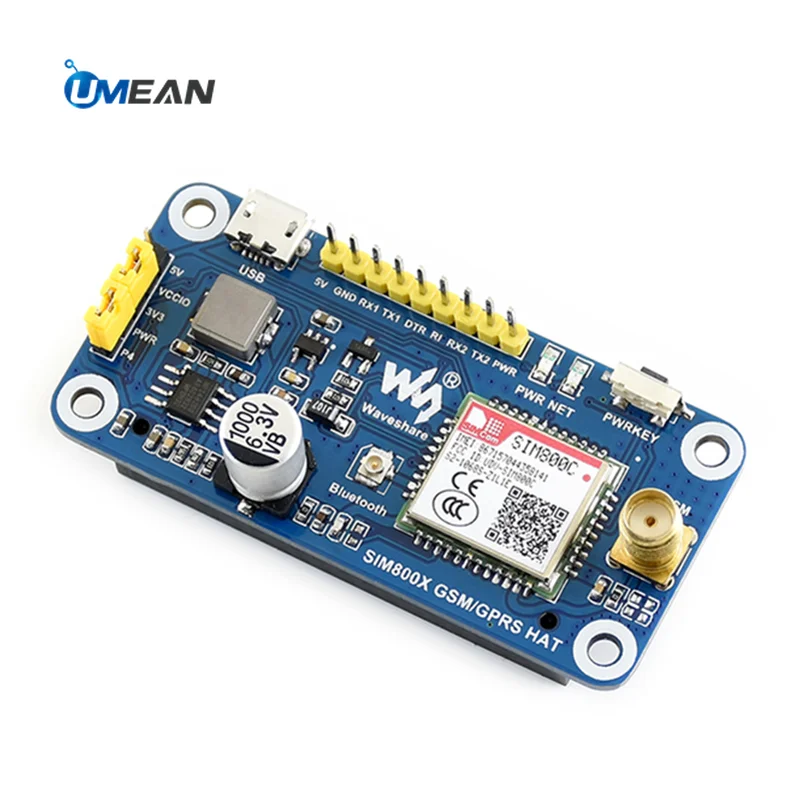 Защитная плата GSM GPRS Bluetooth HAT sim800c модуль sim карты с поддержкой SMS DTMF HTTP для Raspberry Pi 4