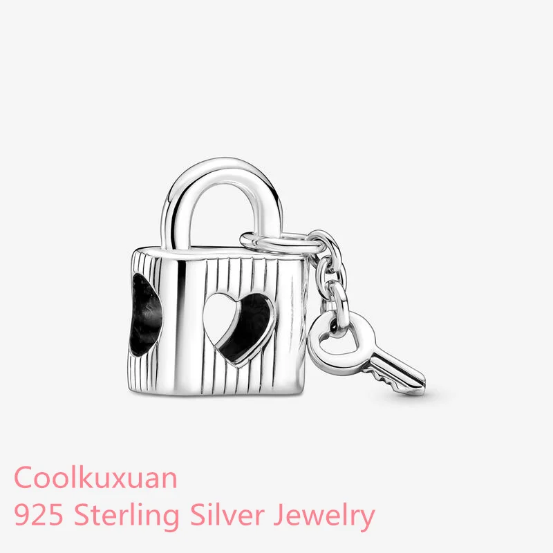 Оригинальный замок из стерлингового серебра 925 пробы и бусины-подвески в форме