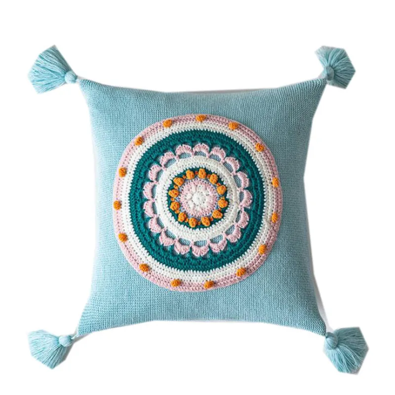 Хлопковый чехол для подушки в стиле бохо наволочки с вышивкой квадратные