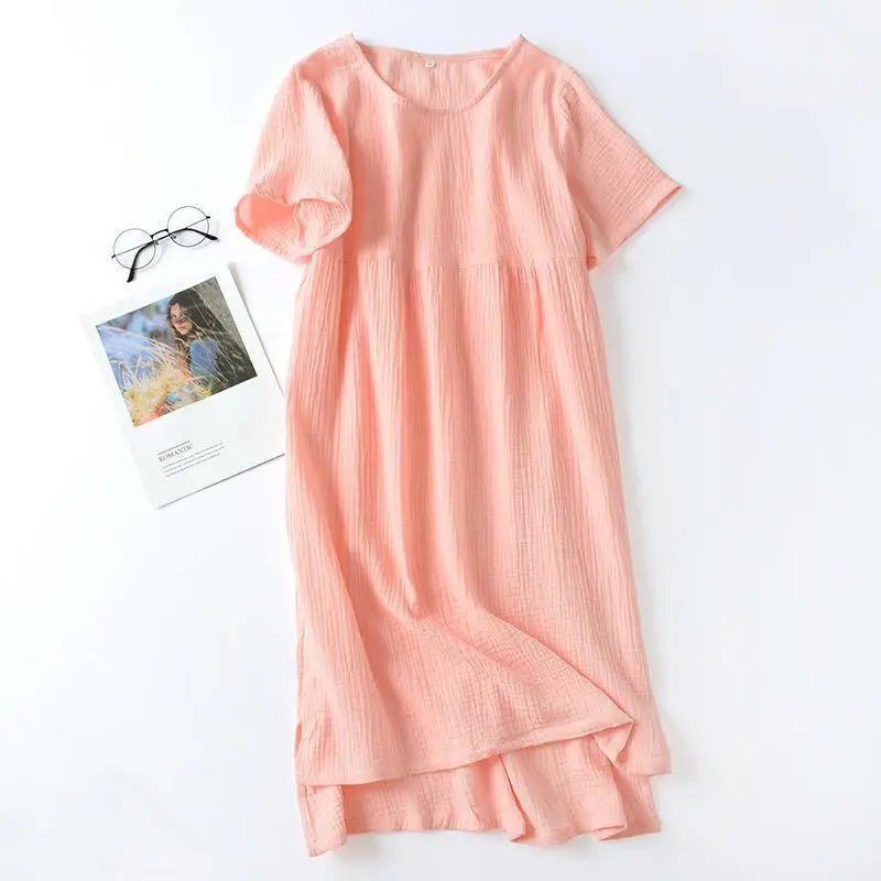

Sexy Women Sleepdress Nightgown Cotton Orange Nightwear Sleepwear Summer New Nightdress Intimate Lingerie Sleep Wear Homedress