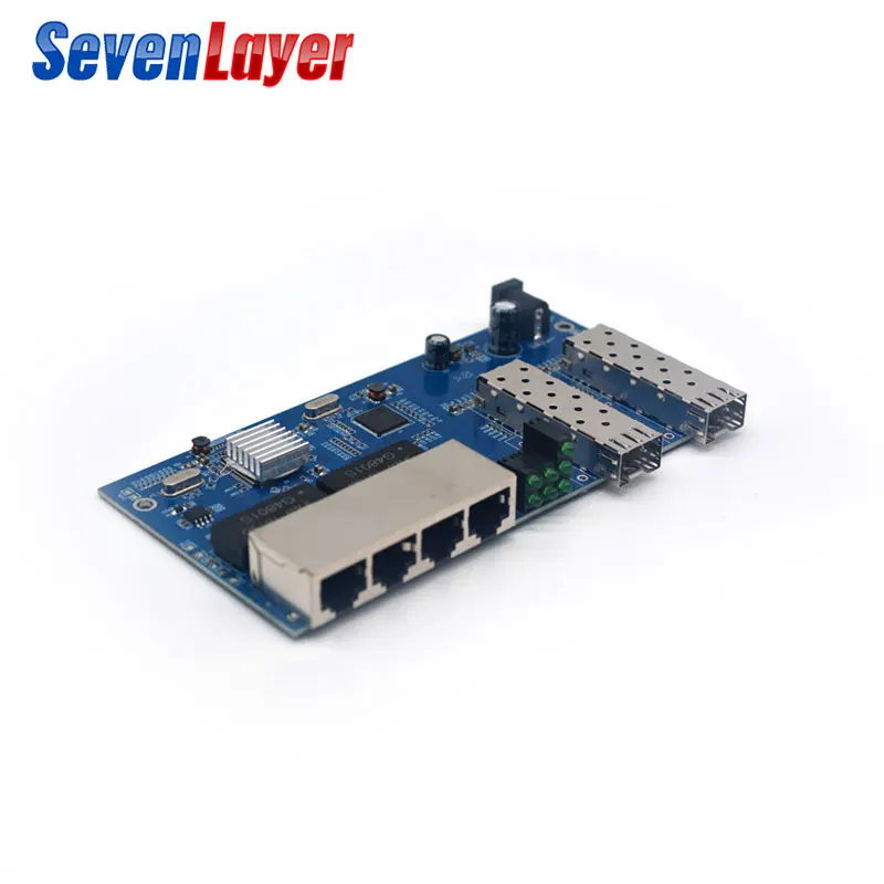 10/100/1000 м 4 RJ45 UTP и 2 SFP волоконно-оптический медиаконвертер Gigabit Ethernet коммутационная плата PCBA 2 шт