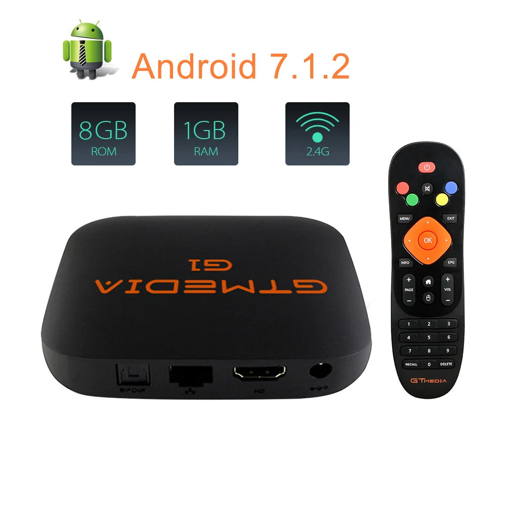 Популярная ТВ приставка на Android GTMEDIA G1 спутниковый приемник WIFI 1 ГБ/8 ГБ Ultra HD 1080P