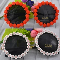 2021 women baroque sunglasses girls fashion black full flower retro rose flowers round glasses brand designer female sun glasses