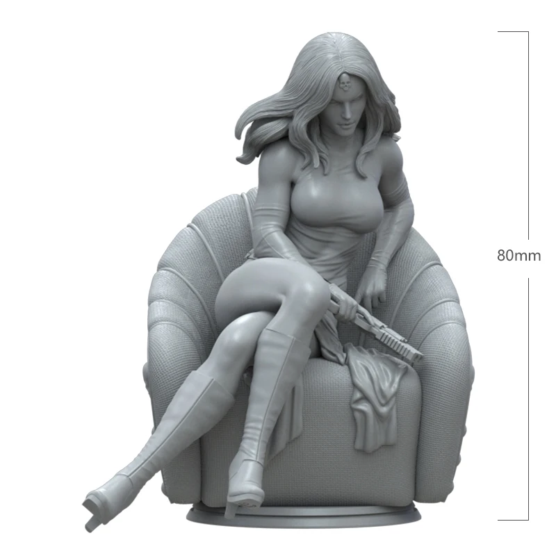 

1/18 80mm Resin Model Kits Female Killer Unpainted No Color RW-623