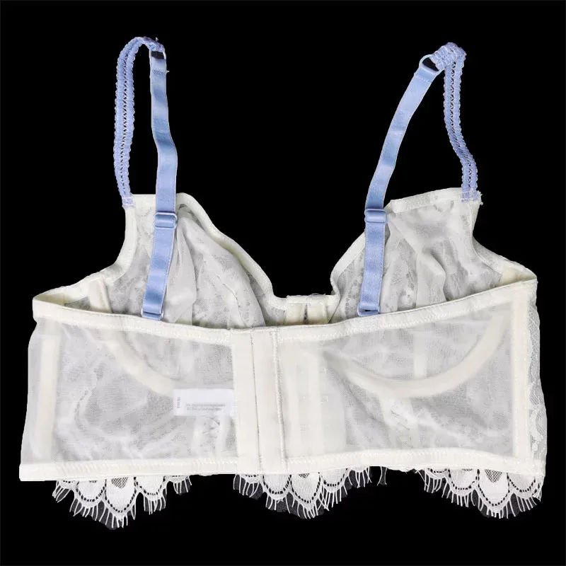 Цветочный кружевной прозрачный сетчатый бюстгальтер с перекрещивающимися