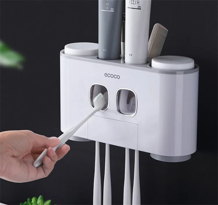 

Toothbrush Holder Wall Mount Toothpaste Squeezer Toothbrush Toothpaste Storage Rack Bathroom Accessories Set