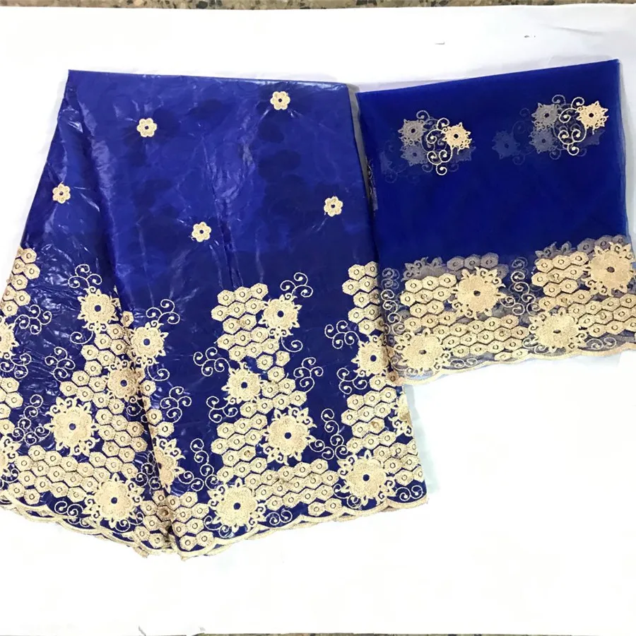 Нигерийская кружевная ткань Королевский синий базин riche 2020 nouveau хлопок морская