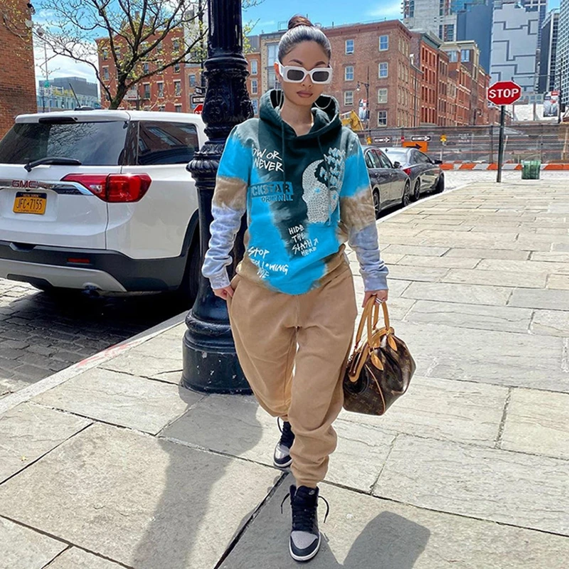 

Зимняя одежда, комплект из двух предметов, свитер с флисовой подкладкой, Женский комплект из укороченного топа с принтом и брюк, Спортивная ...