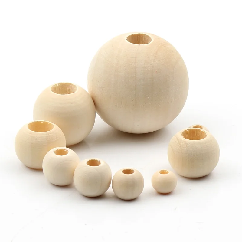 Экологически чистые деревянные бусины из натурального дерева круглые без свинца