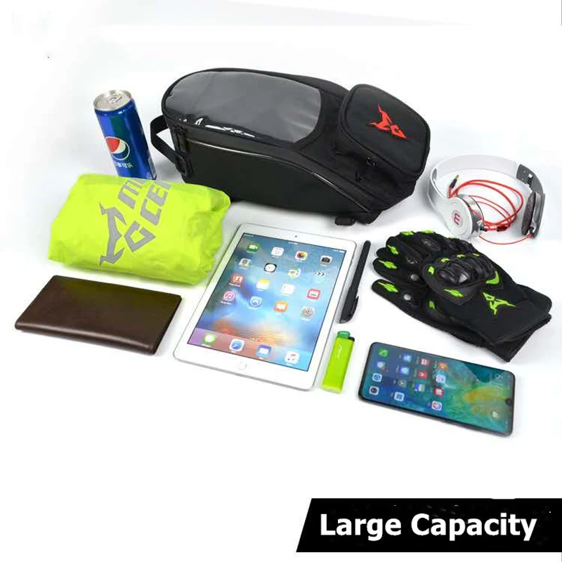 

7inch Touch Screen Motorcycle Bag Moto Single Shoulder Bag Motocross Fuel Tank Bag Magnetic fixed straps mobile phone navigation