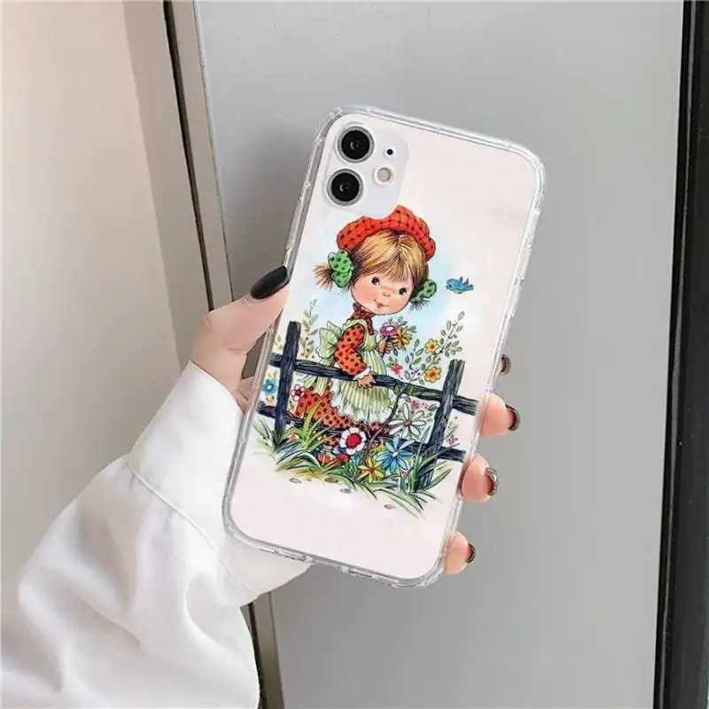 

Sarah Kay pattern Cute Phone Case Transparent soft For iphone 5 5s 5c se 6 6s 7 8 11 12 plus mini x xs xr pro max