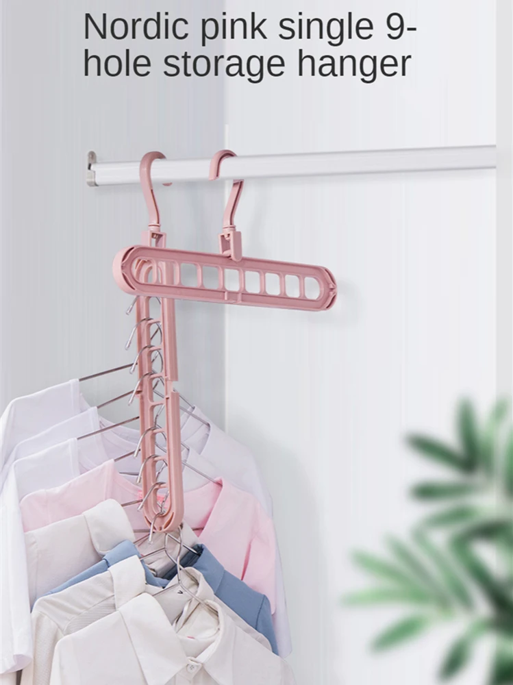 

B-LIFE Magic Hangers Organizer Rotate Anti Skid Hanger Space SavingFoldable Closet Storage Coat Hanger 9 Holes Sturdy Plastic