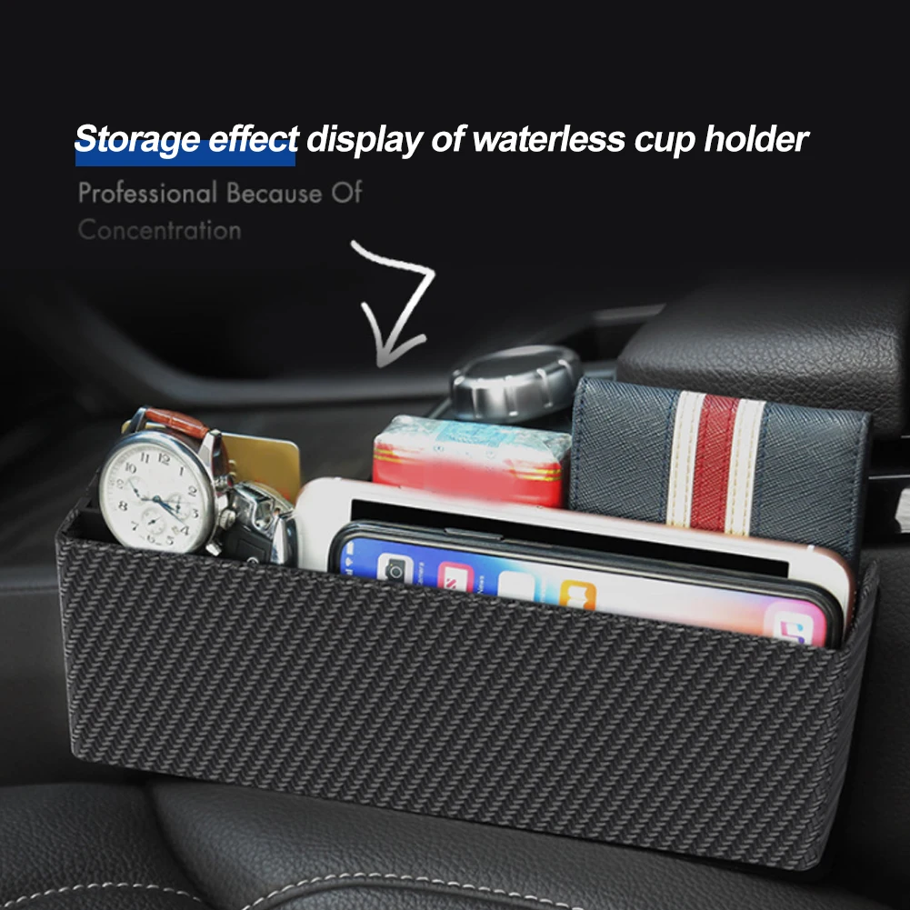 

Car Seat Gap Filler Carbon Fiber Center Console Organizer Seat Gap Catcher Storage Box Car Organizer Interior Organizer
