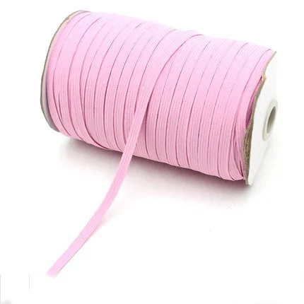 pink 6 мм Красочные белые черные эластичные ленты канатная Резиновая лента линия спандекс лента шитье из кружева отделка поясная лента аксессуары для одежды 100y - Цвет: pink