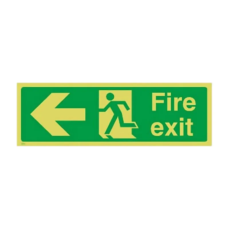 Fire Exit Sign Stickers Decal Adhesive Glow In The Dark With Direction Arrows 36 X 14cm | Дом и сад