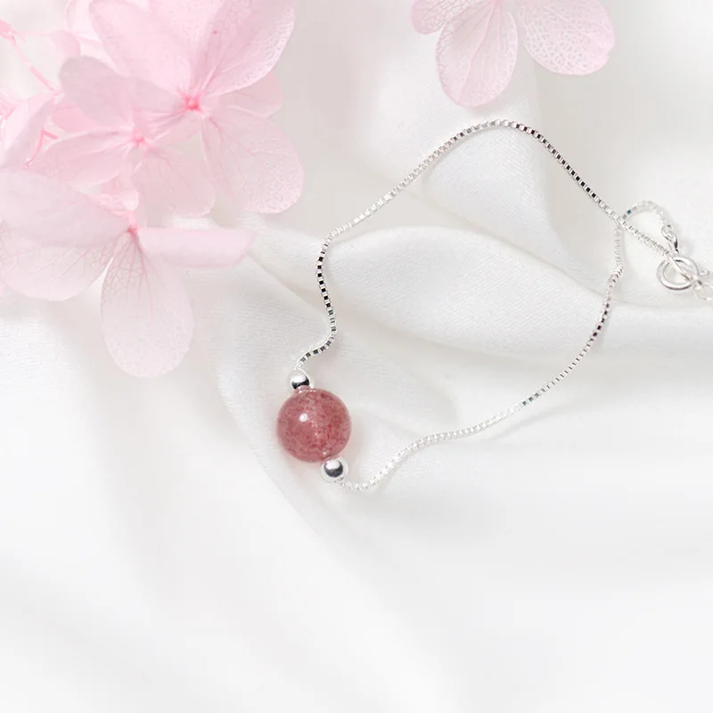 Модные браслеты цепочки из стерлингового серебра 925 пробы с розовыми