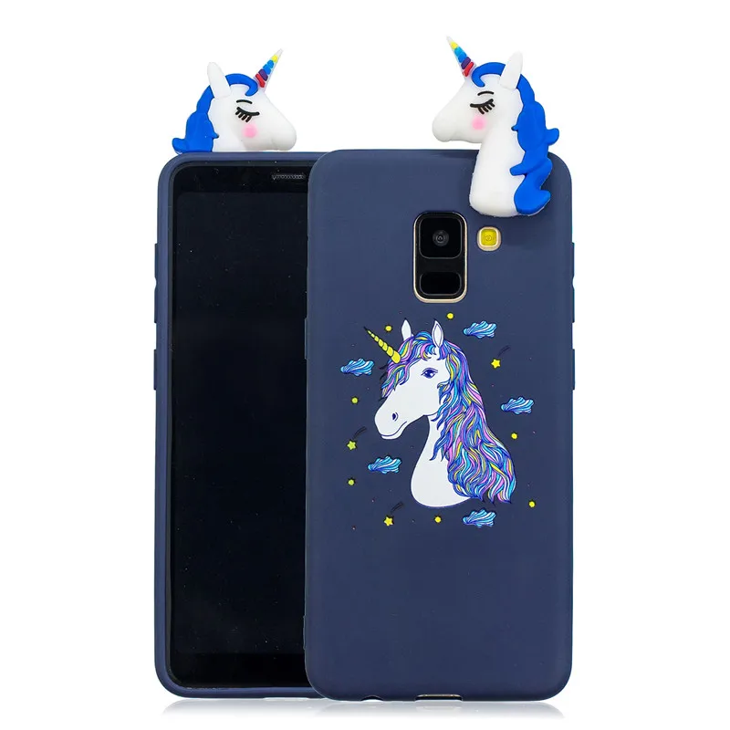 blue unicorn Милая панда, Единорог "," Сова "," Кошка "3D мягкий TPU чехол для samsung J4 J6 A6 A8 плюс A7 A10 A20 A30 A50 A10S A20S A30S A50S чехол Coque - Цвет: blue unicorn