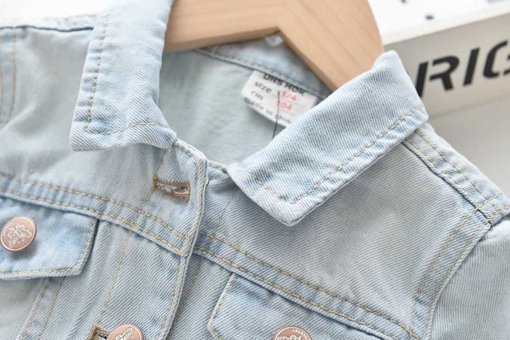 Новые весенние куртки для девочек Детское джинсовое пальто с вышитыми животными