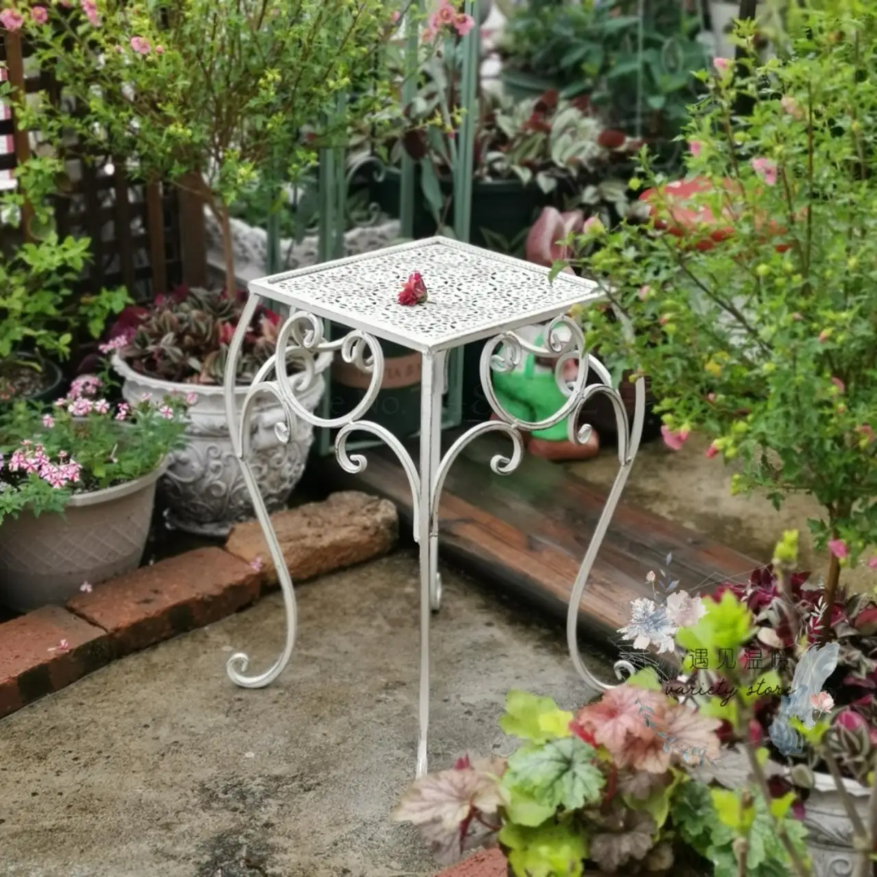 Американский Ретро кованый стул для цветов набор из трех предметов Садовая