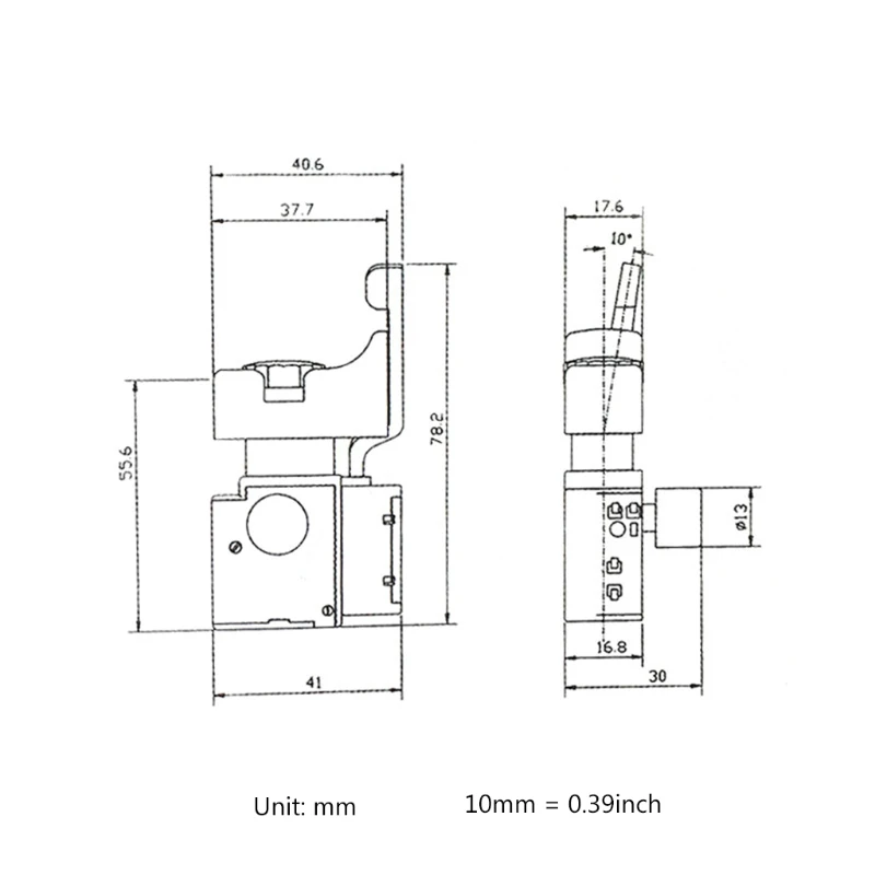 

2pcs FA2-6/1BEK Lock on Power Tool Electric Drill Speed Control Trigger Button Switch 6(6)A 250V 5E4