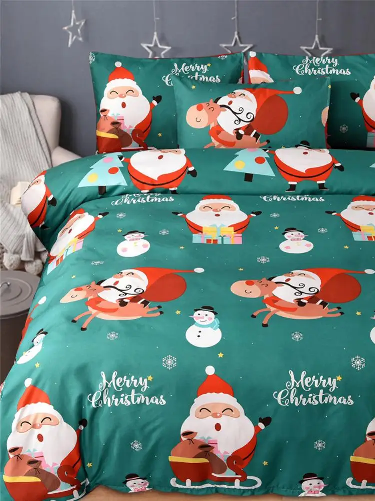 Рождественское покрывало для кровати с изображением Санта Клауса наволочка