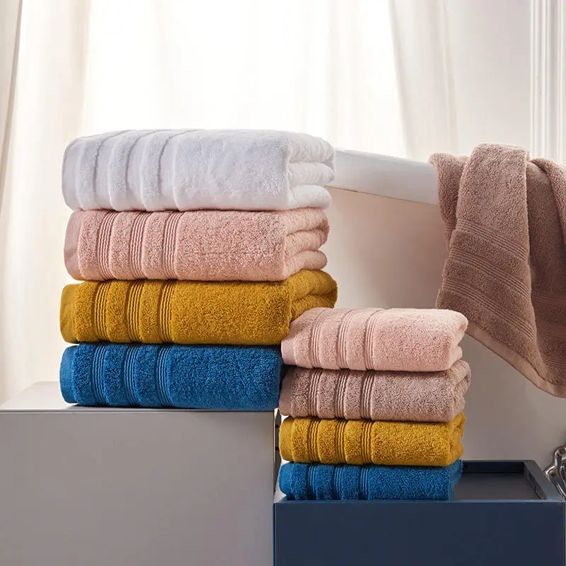 cotton towels bath towel sets absorbent adult bath towels solid color soft face shower towel for bathroom washcloth 80x160cm free global shipping