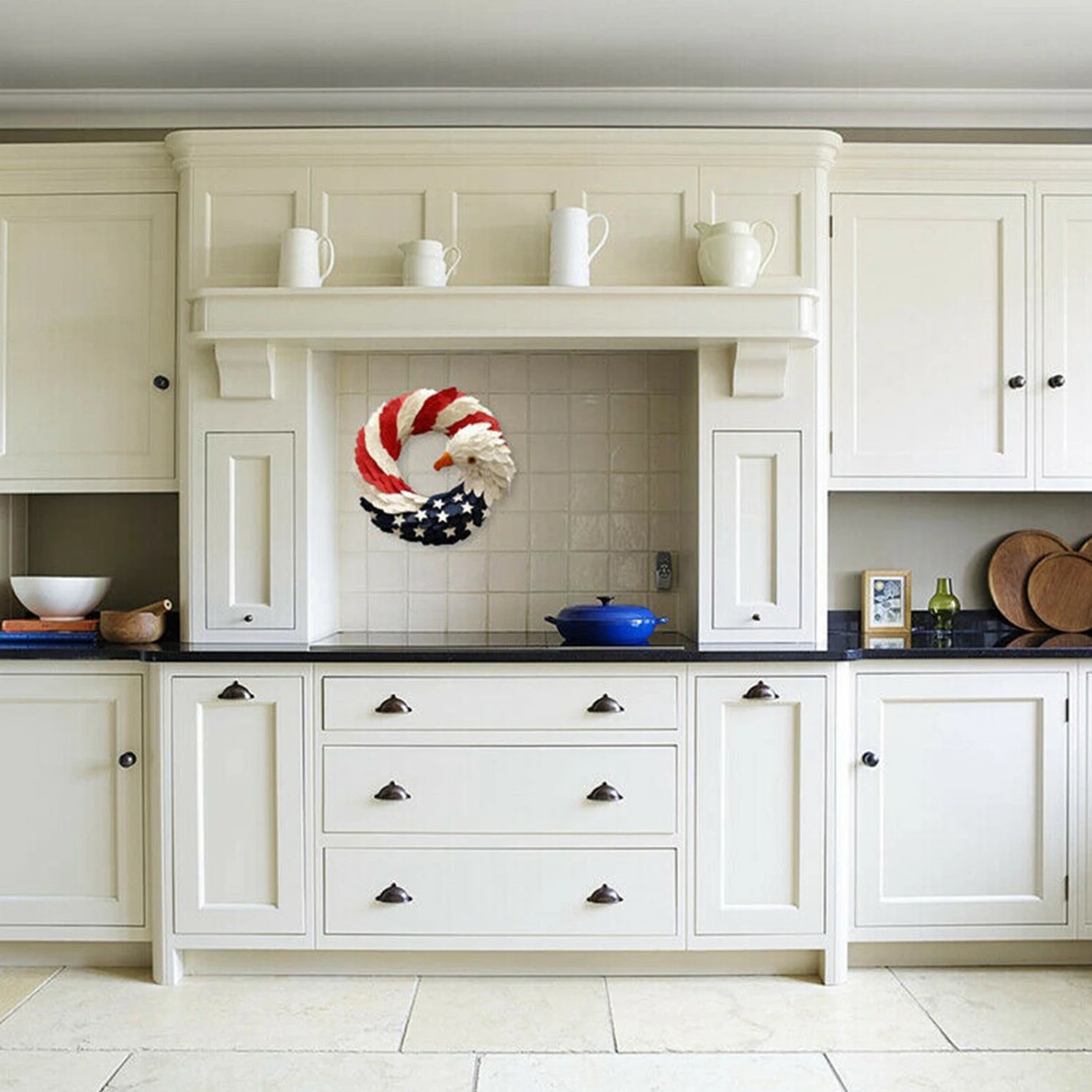 

DIY America Patriotic Eagle Wreath Garland Home Decoration Garlands Christmas Hawaii Flowers for Decoration Wedding Deco Festive