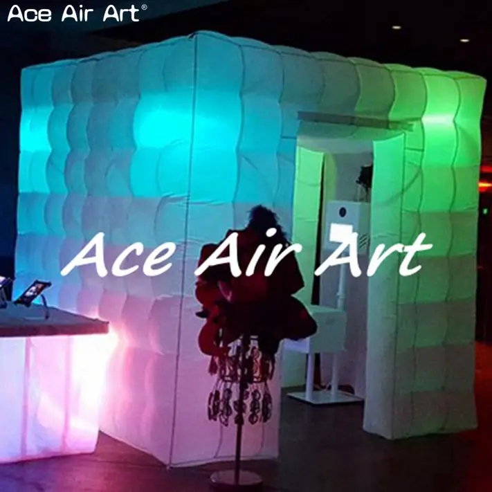 Аренда 8ft светодиодные надувные photo booth шкаф с выдвижными полками вечерние