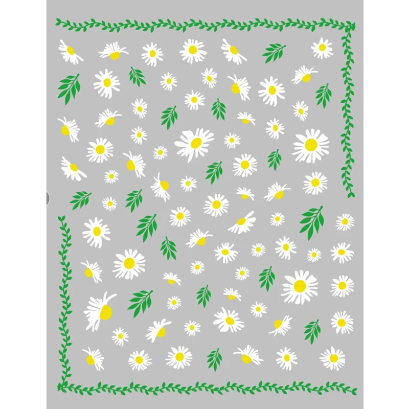 12pcs Multi-style Nail Stickers Daisy Butterfly Rainbow Flower Manicure Sticker Set DIY Nail Art Decal Colorful Nail Art Sticker