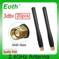 eoth 20pcs 2 4g antenna 3dbi sma male wlan wifi 2 4ghz antene pbx iot module router tp link signal receiver antena high gain