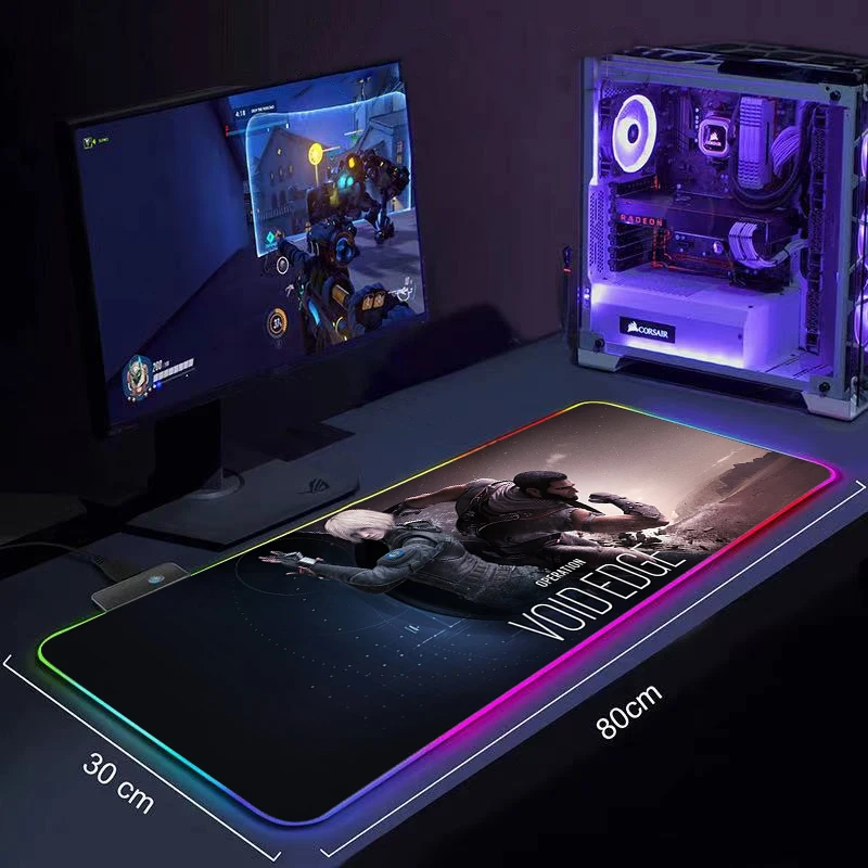 

Desk Mat RGB Large Mouse Pad Tom Clancy's Rainbow Six Siege Gamer Big Mouse Mat Computer Mousepad LED Backlight Gaming Mause Pad