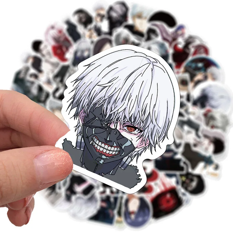 

50 Pieces Tokyo Ghoul Anime Stickers Cartoon Cool Kids Guitar Skateboard Luggage Laptop Helmet Waterproof Graffiti Sticker Toys