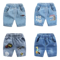 new 2021 kids summer denim shorts baby boys fashion cartoon print denim shorts children casual jeans short pants clothing