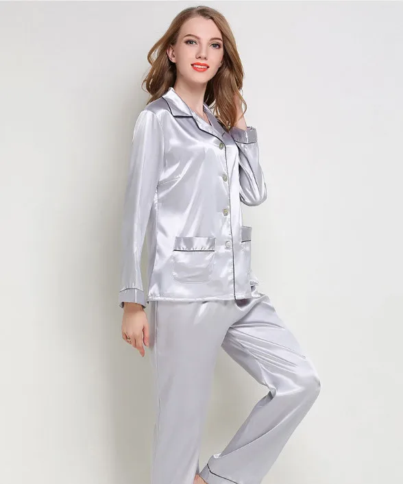 Женский пижамный комплект из 2 предметов искусственного шелка и атласа с