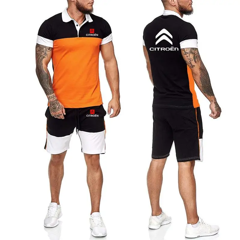 

Creative Design for Citroen/Cupra Car Logo Mens Slim Casual Sports Harajuku Male Cotton Casual Sport Streetwear Polo Shorts Suit